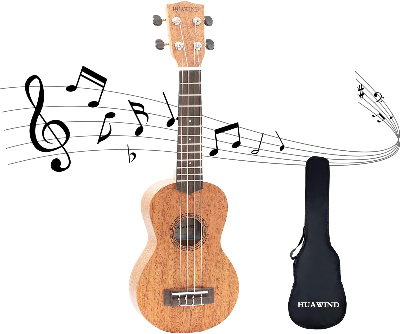HUA WIND UKULELE 21 inch with tuner HWGUK21-03-01