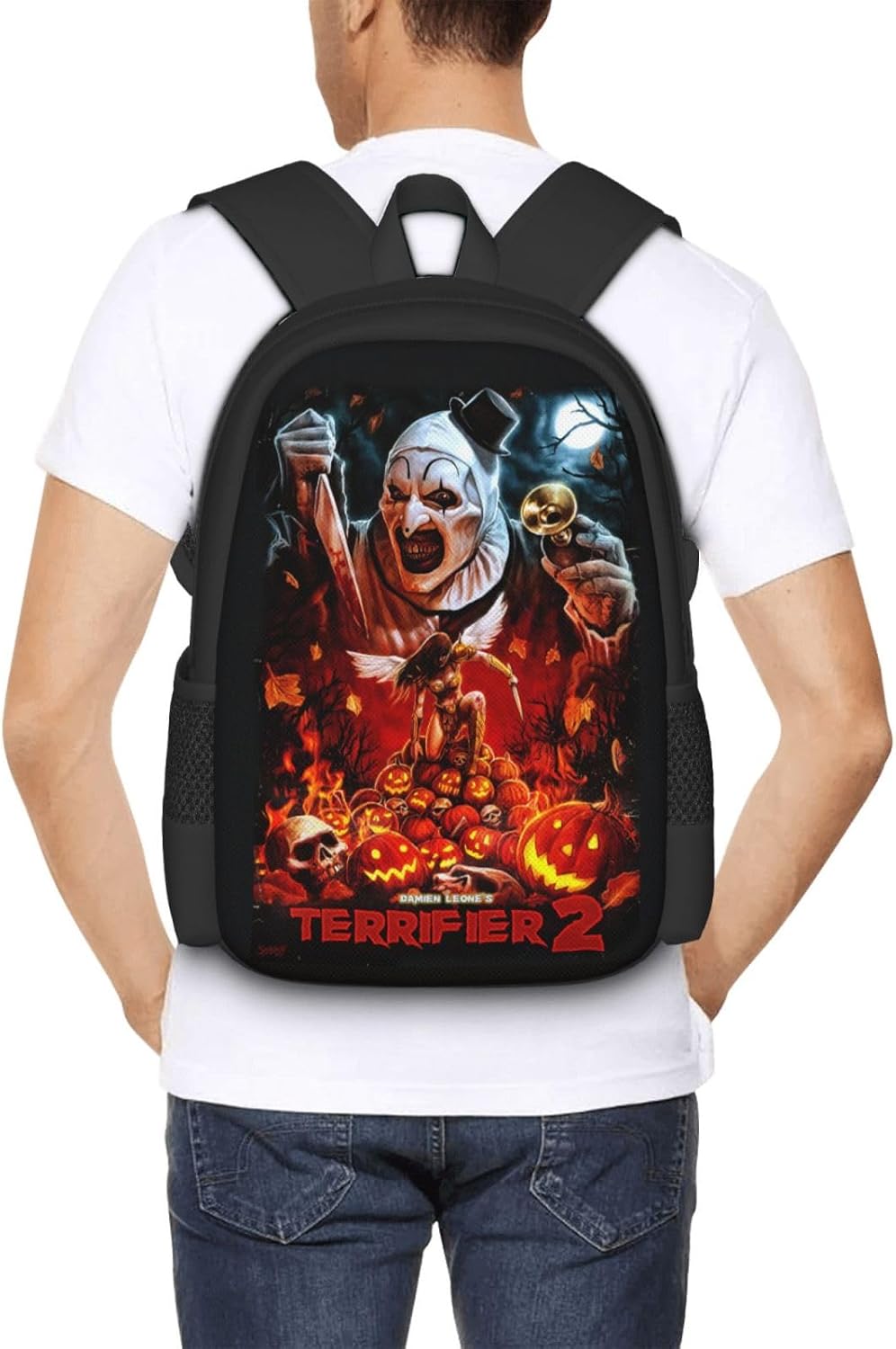 Terrifier 2 Backpack,3d Print Laptop Backpack Lightweight Casual Daypack Bookbag 16.5 In, Black
