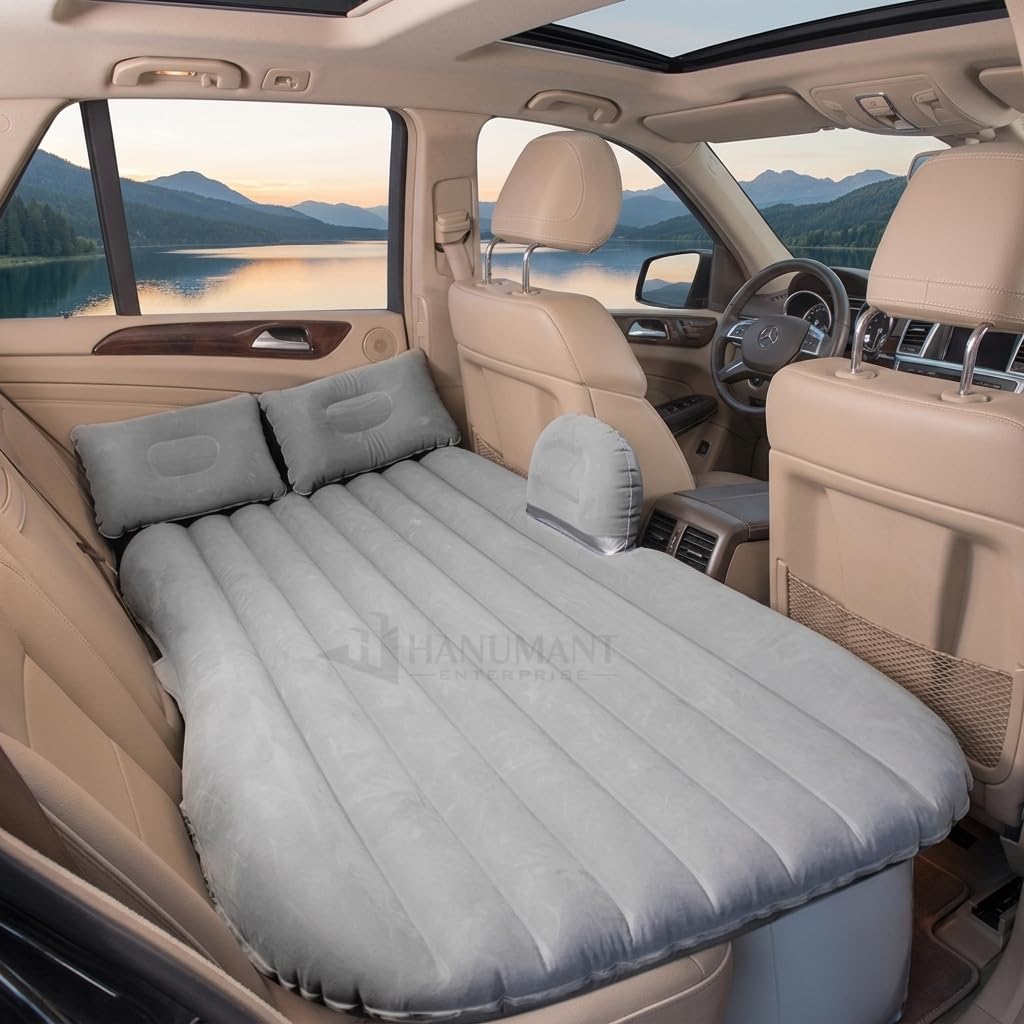 Premium Car Inflatable Bed with Pump & 2 Air Pillow|Quick Inflatable Back Seat Bed|Car Inflatable Mattress|Car Bed Mattress|Car Bed For Kids,Travel,Trips,Camping,Picnic,Pool & Beach|Universal Fit|Grey-image-38