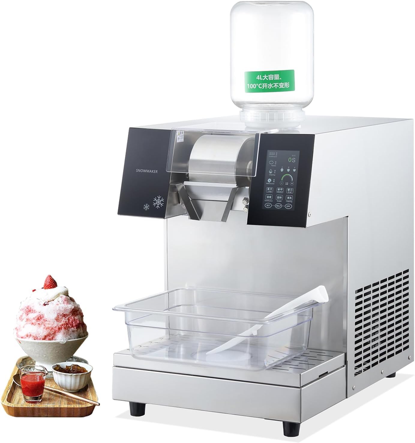 Automatic Electric Snow Machine, Summer Shaved Ice Machine, Addictive Ice Crusher, Shaved Ice Machine, Snow Cone Machine, Suitable for Dessert Shops