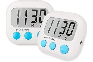 2 Pack Digital Kitchen Timer for Cooking Big Digits Loud Alarm Magnetic Backing Stand