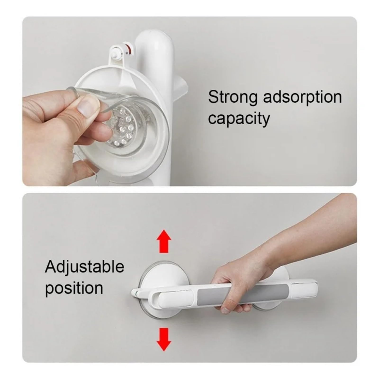 1 Unidad de pasamanos de Seguridad para Inodoro, Barra de Agarre para Ducha con Ventosa Fuerte para bañeras y duchas. Adecuado para baños y escalones.