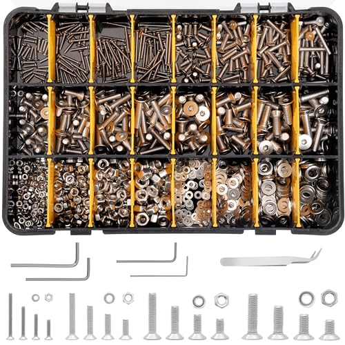 Kit Riparazioni Fai-da-te Set 950 Viti Svasate Acciaio Inox | M2, M3, M4, M5 Con Bussole E Custodia Organizer Viti