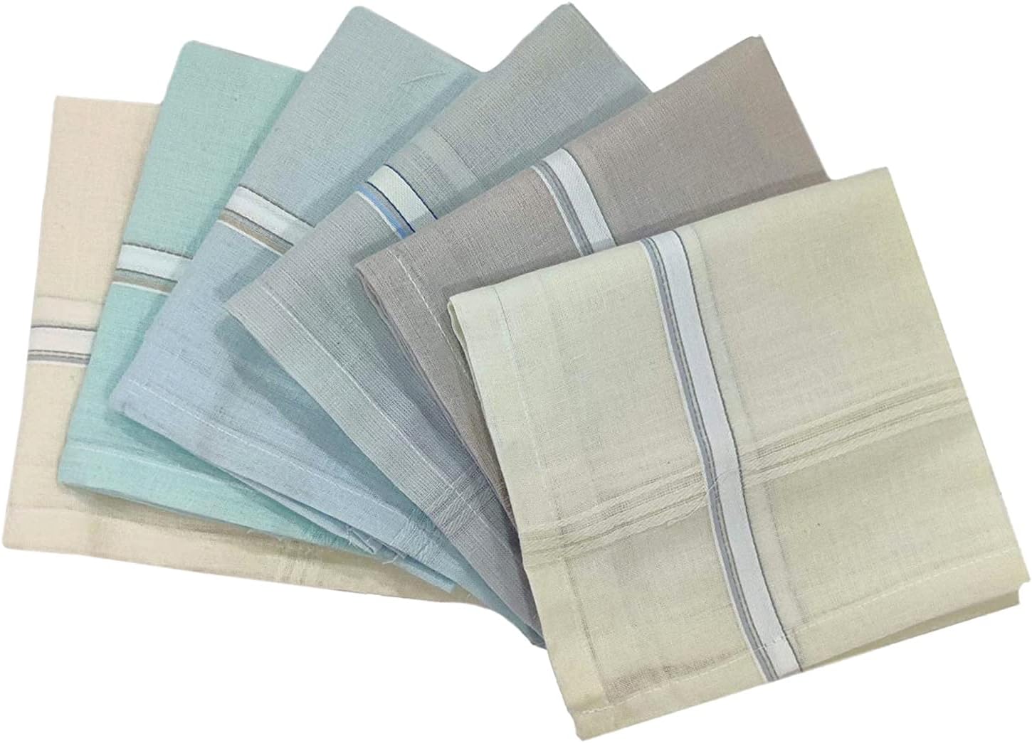 Kuber Industries Cotton Hanky For Men|Premium Handkerchief For Men|Neat Stiched With Printed Colors " 50x50 CM"|Pack of 6 (Light Multi)