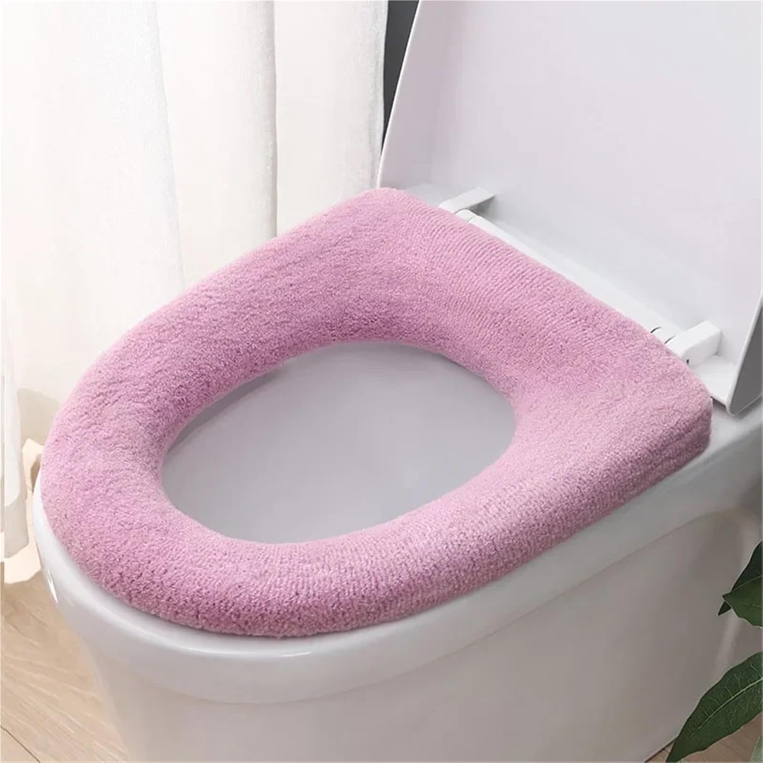 Flexible 4pcs Bathroom Toilet Seat Closestool Washable Soft Winter Warmer Mat Pad Cushion O-Shape seat Bidet Covers(C)