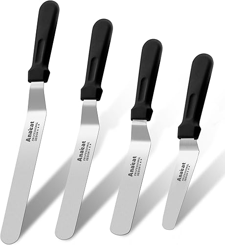 Vista 11 de Anaeat Espátula para Glaseado, Espátula Profesional para Tartas con Mango Angular y Hoja de Acero Inoxidable de 20 cm - Cuchillo de Glaseado Grueso