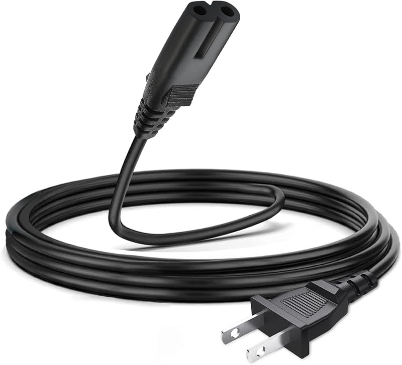 Cable de alimentación de CA de 8 pies para Sony PS5 Pro PS4 PS4 PS3 Slim&Super Slim, Xbox Series S/X, Xbox One S/X, PlayStation 5 4 3, TV, parlante, impresoras, monitor 2 clavijas figura 8 cable de repuesto universal