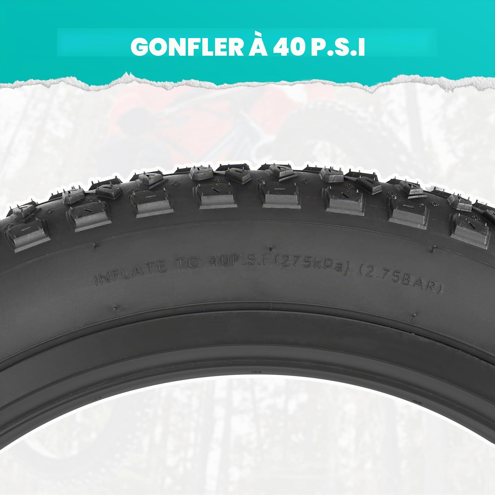 MEGHNA Pneu de vélo électrique 16/20/26 x 3,0" compatible avec 76-305/76-406/76-559 VTT/Fat Tires/Snow&Electric Bike