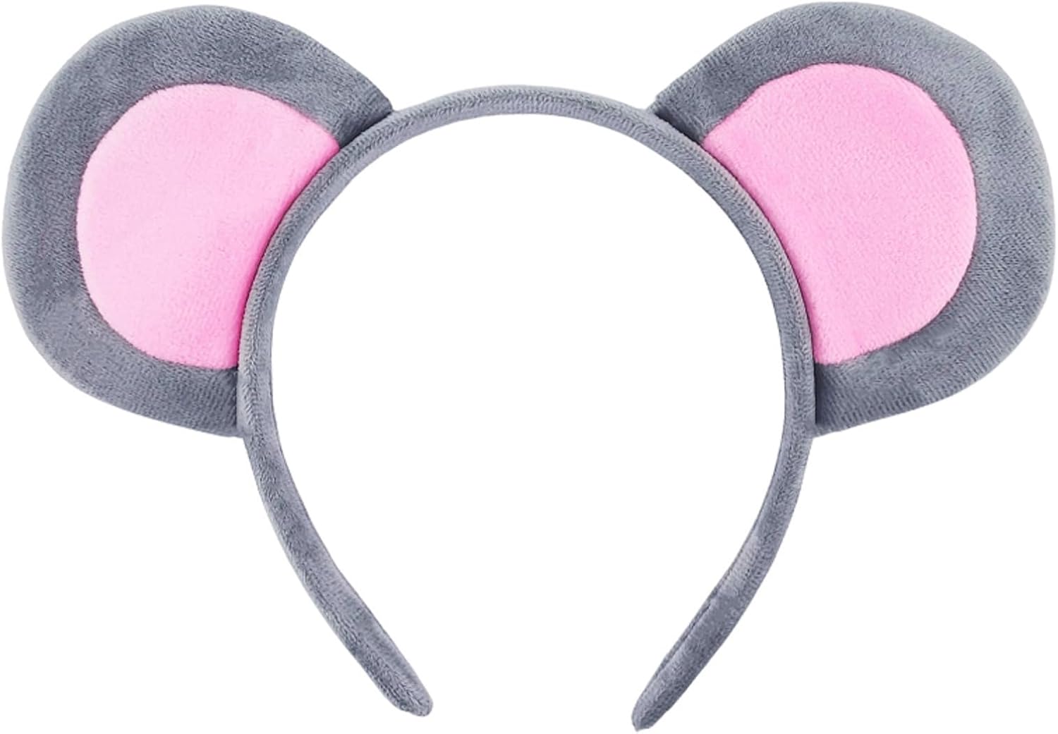 Mouse Ears Headband for Adults – Soft Gray Rat Ears Headband Accessory for Mouse Costume, Halloween, Cosplay, Parties