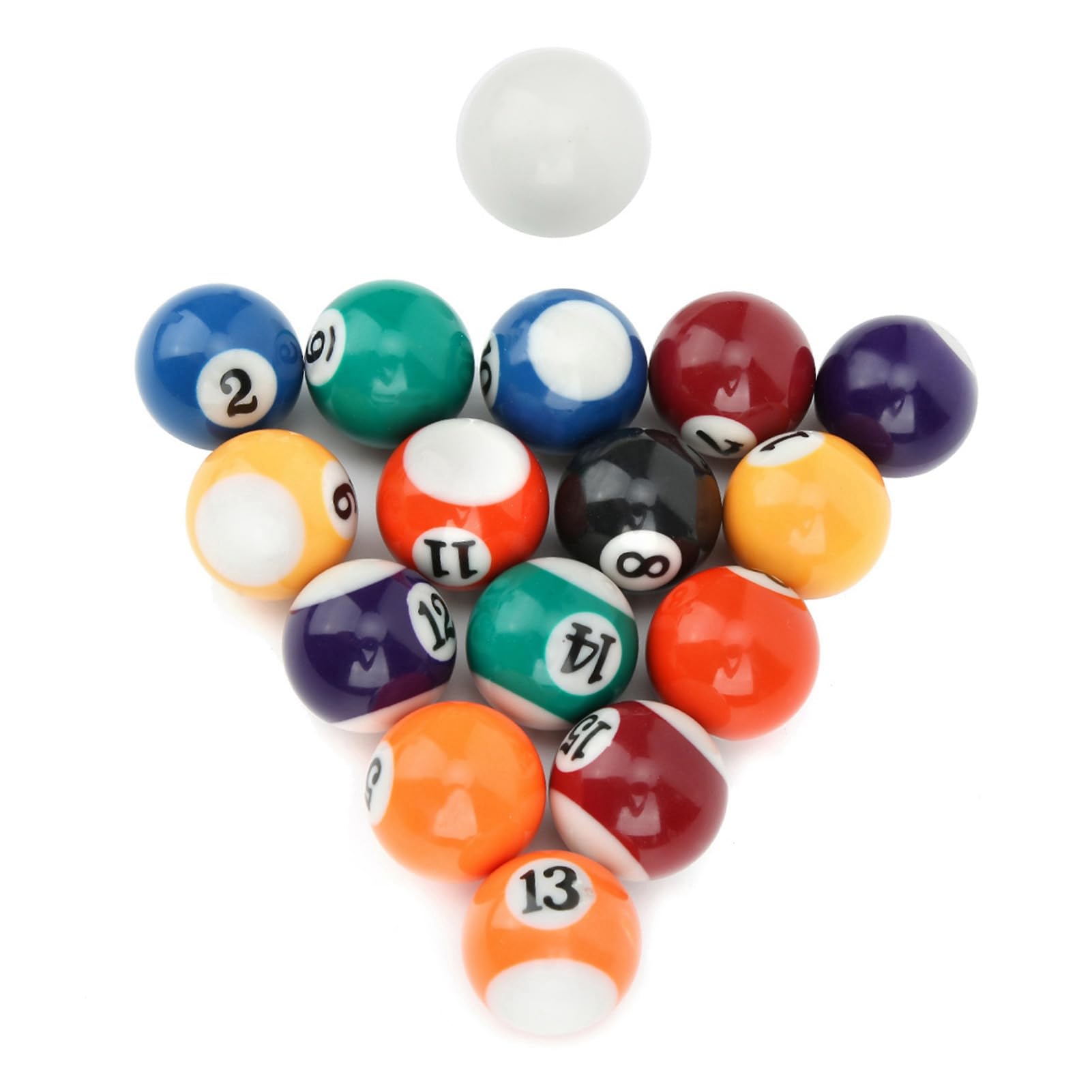 Brrnoo Jeu de 16 Billes de Billard en résine Premium – Ensemble Complet Standard pour Tables de Pool, Bars et salles de Jeux, durabilité exceptionnelle et précision Parfaite