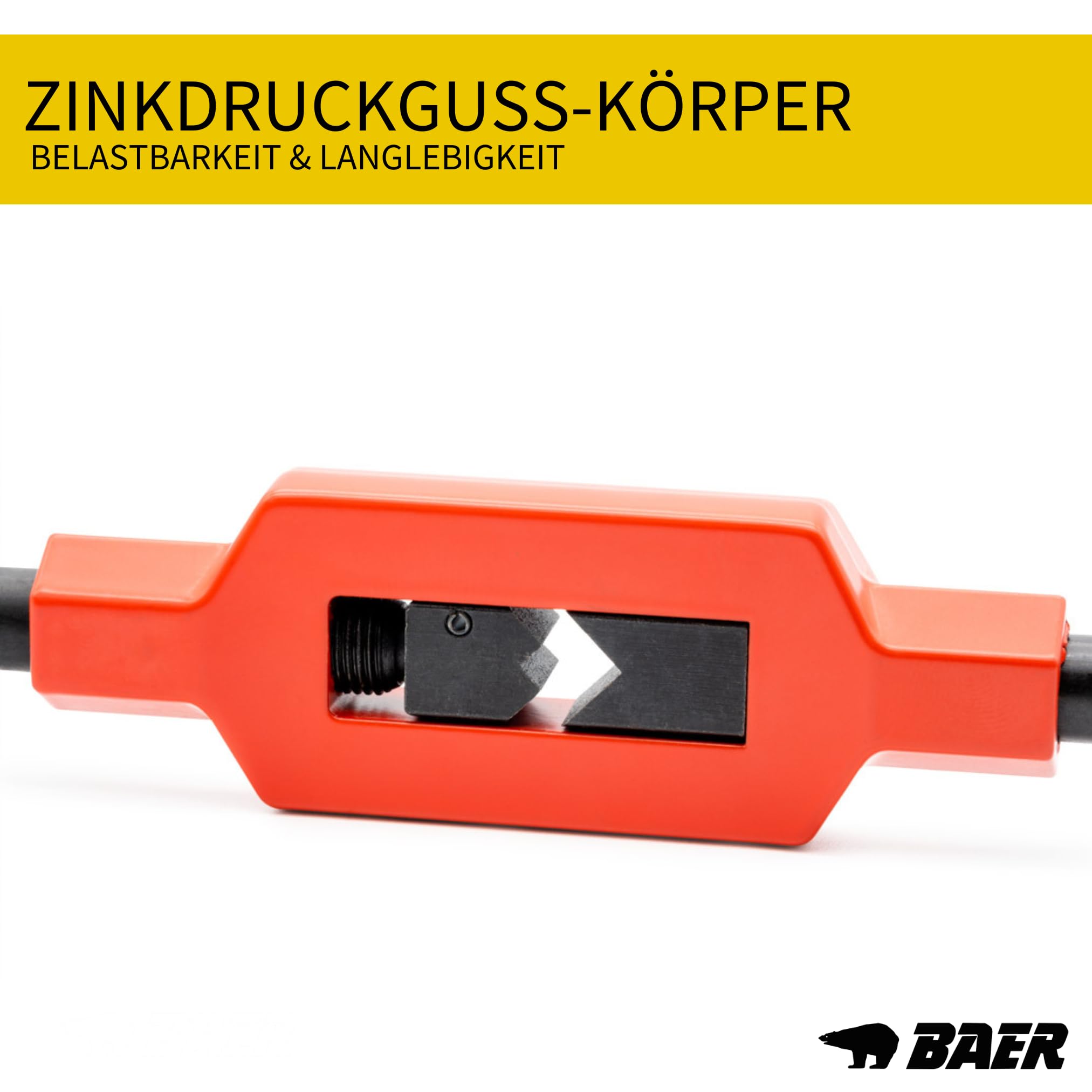 BAER verstellbares Windeisen GR. 1½ | M1-12 | 1/16-½ | G 1/8 | DIN 1814 | Highend Zinkdruckguss | Halter für Gewindebohrer & Reibahlen | Gewindeschneiden