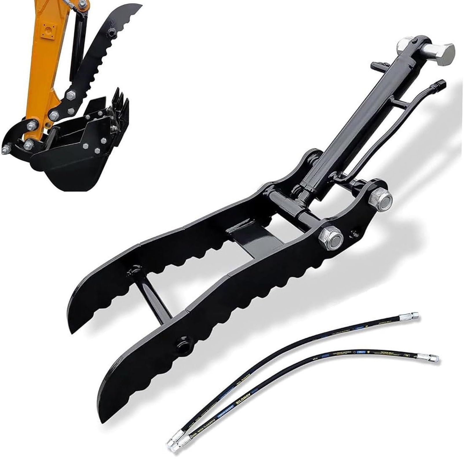 PioMue Mini Excavator Hydraulic Thumb Kit Adjustable Heavy Steel Grab Single-HoleThumbClip
