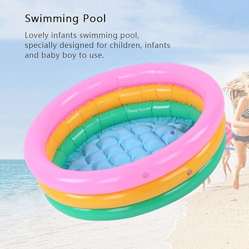 Miniatura 6 de Piscina inflable para niños, piscina inflable de PVC con 3 piezas coloridas inflables de piso para niños, bebés y bebés pequeños