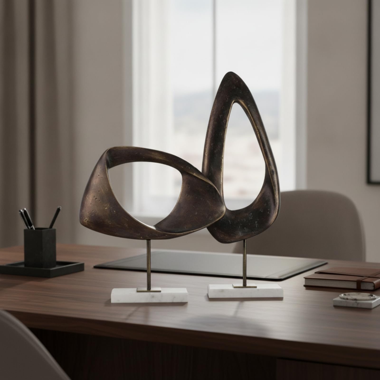 Sculpture en Résine Décoratif | Abstrait, sur Socle, Décoration, pr Bureau, Hôtel, Style B