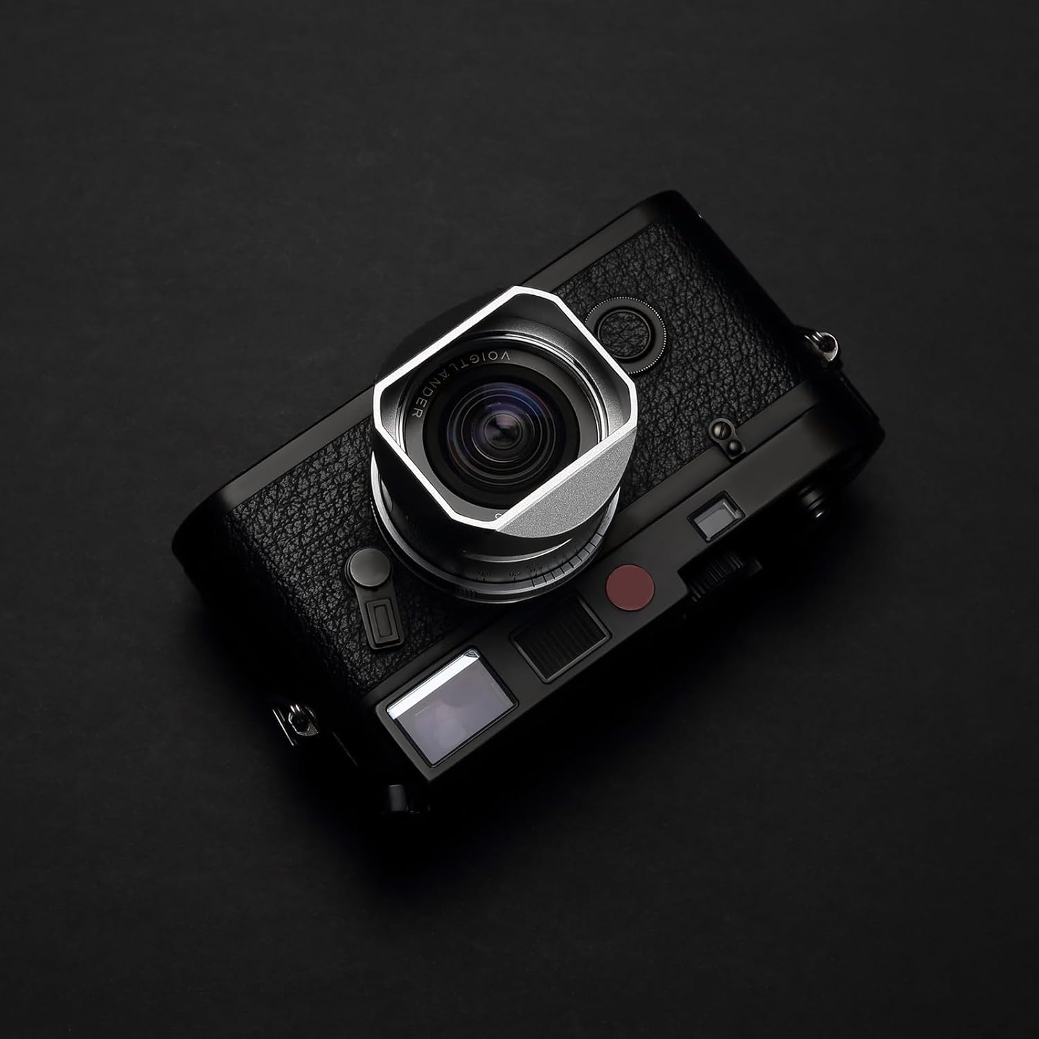 Metal Square Lens Hood (with Cover), Compatible with for Voigtlander Nokton 35mm F1.5 Type I & II Replace LH-12 (Aluminum Alloy-Silver)
