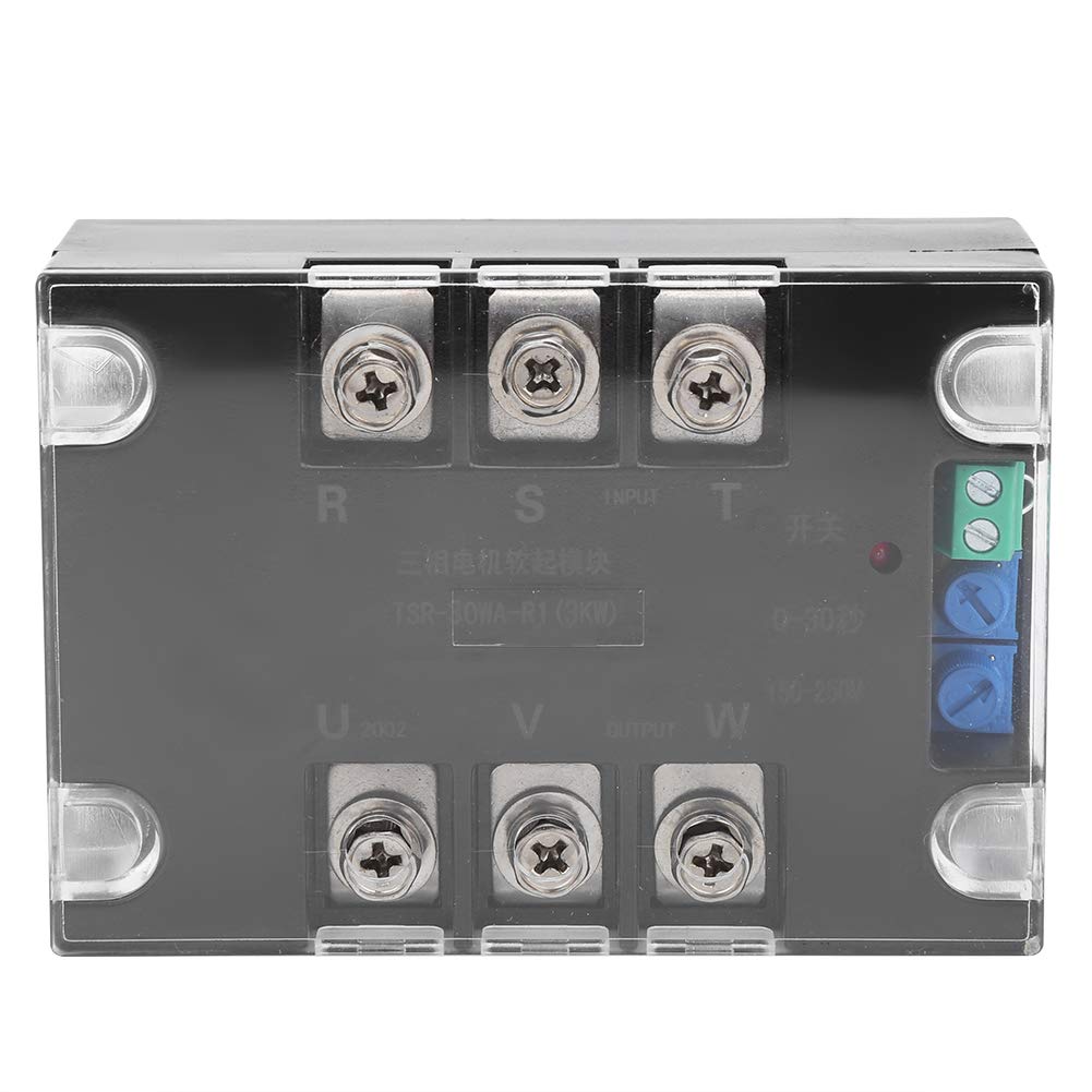 Controller Motore, Scheda di Avviamento Motore Controller Soft Start, TSR-30WA-R1)3KW) Controller Motore Elettrico Trifase, Base in Alluminio per Modulo Mulino a Sfere (modulo
