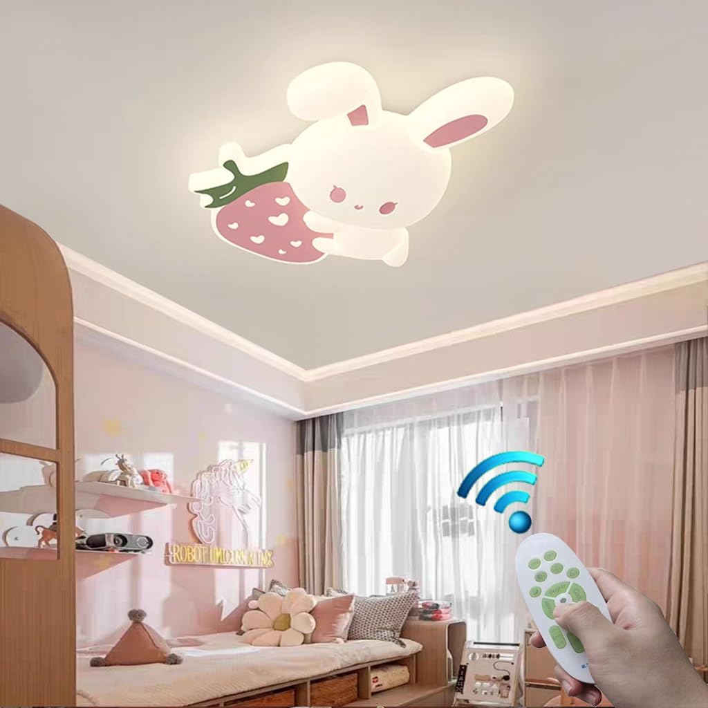 Stesulfr Ceiling lamp 60W with remote control girl room lamp modern dimmable ceiling Light LED cartoon shape cute style suitable for children's room baby room restaurant lamp