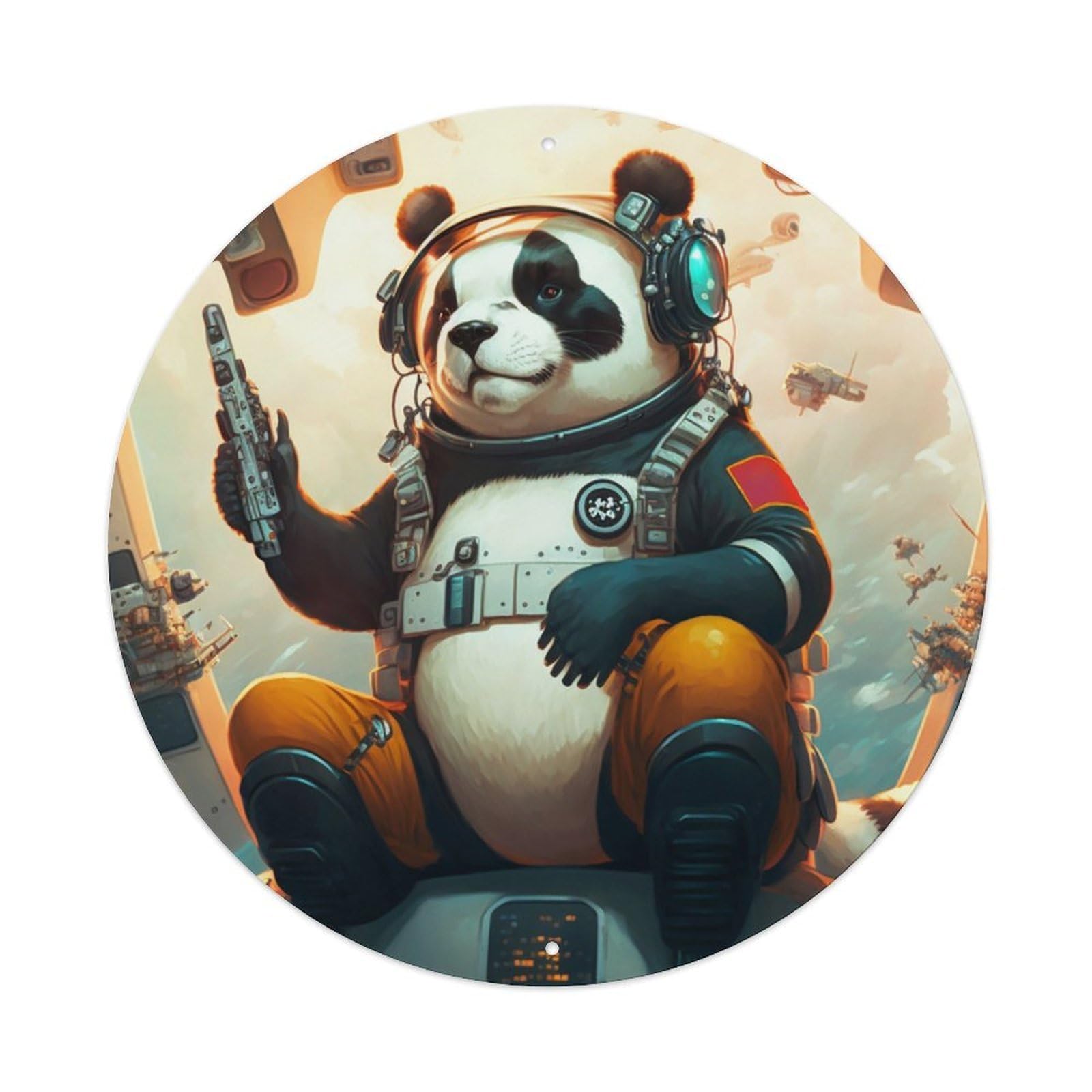 Animals Poster Sci-Fi Panda Astronaut Metal Tin Sign