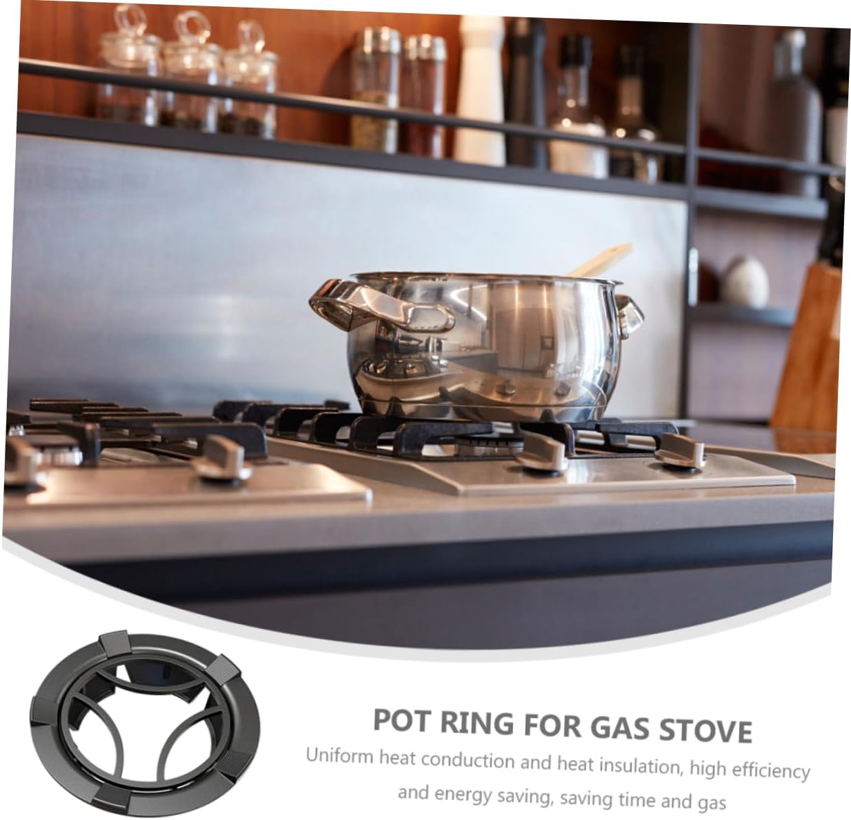 Cast Iron Wok Ring Rack Opening Gas Stove Windproof Design High Temperature Resistant and Wear-resistant for Home Cooking and Energy Efficiency