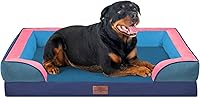 Vista 204 de Comfort Expression - Cama ortopédica para perros extragrandes, 42 x 30 pulgadas, cama impermeable y de apoyo de espuma con cojines removibles, sofá