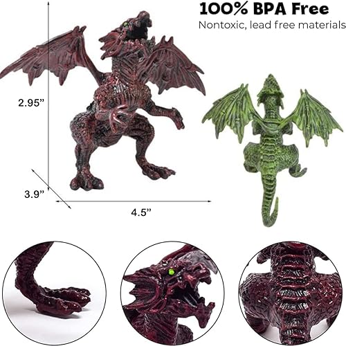 Miniatura 6 de Liberty Imports Juego de figuras medievales de caballeros y dragones  42 figuras de soldado de fantasía de plástico y accesorios juguetes para niños