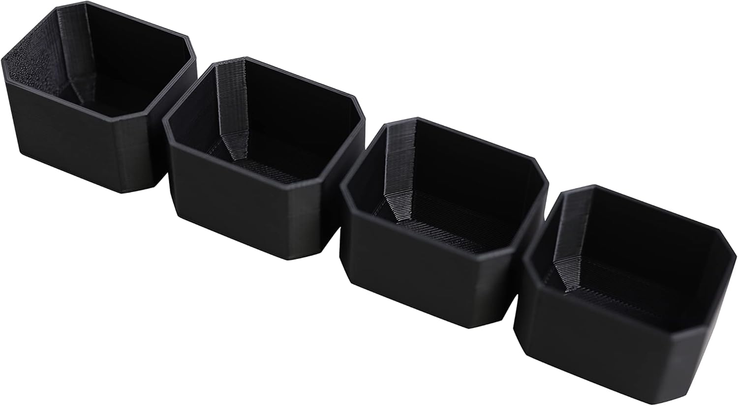 Milwaukee Packout Low-Profile Tool Box Organizer Middle Bin Set - Heavy Duty Modular Storage System - Black Plastic - 4 Count