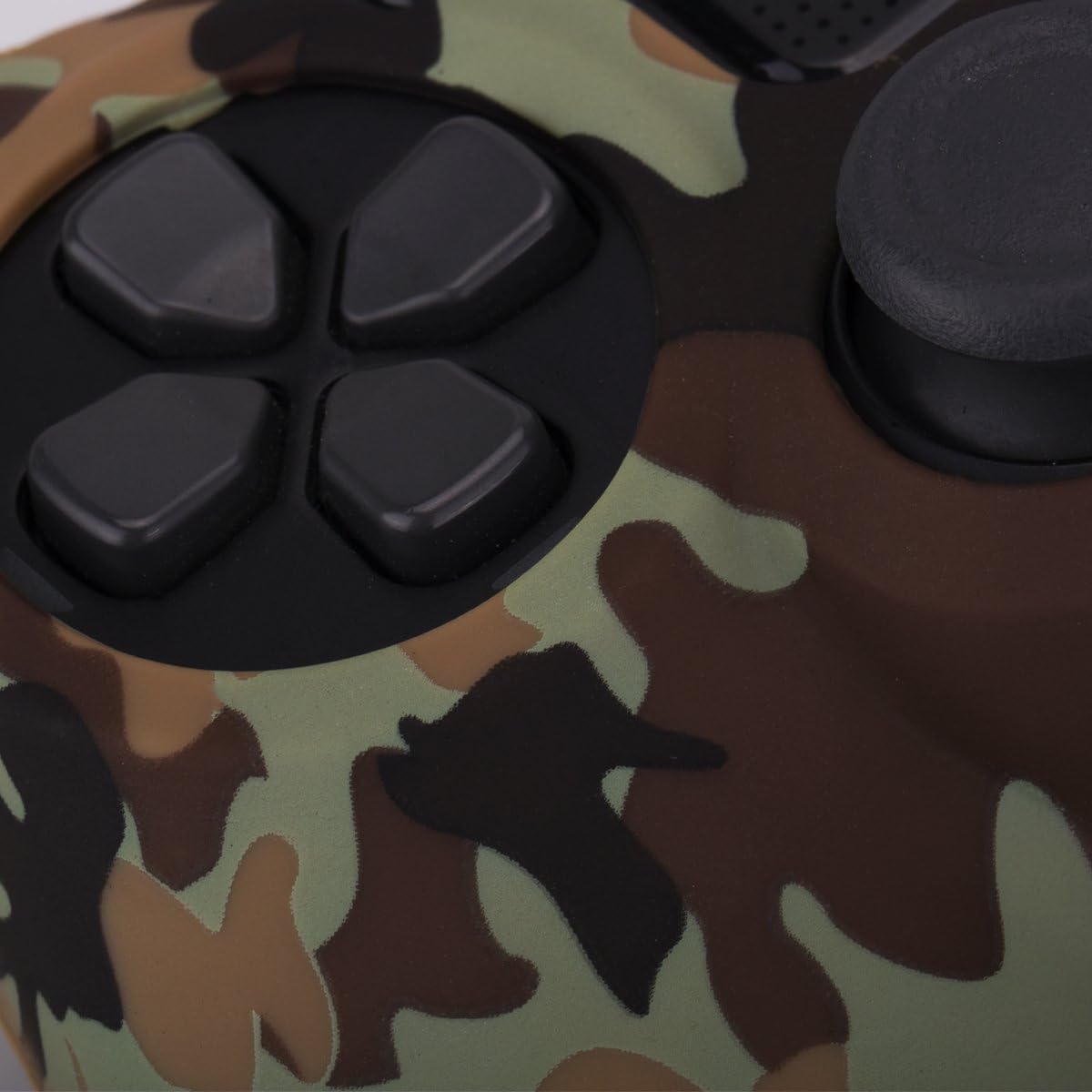 Water Transfer Printing Camouflage Silicone Cover Skin Case for Sony PS4/slim/Pro Dualshock 4 Controller x 1(Desert) with Pro Thumb Grips x 8