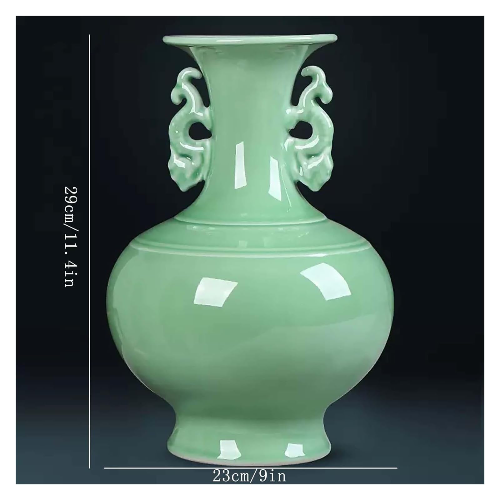 Jarrón De Cerámica Azul Cian, Jarrón De Flores De Otoño, Jarrón De Flores De Vidrio para Sala De Estar, Flores Grandes Y Pequeñas, Decoración De Recipientes De Estilo Chino