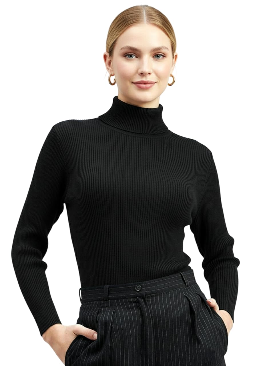 Women's Ribbed Turtle Neck Sweater