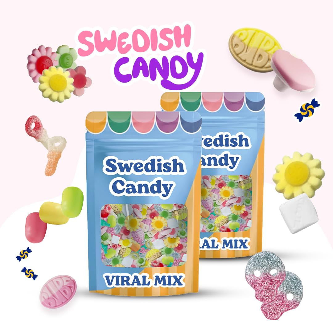 BUBS Swedish Candy Mix – Viral Sweet & Sour Gummies | Assorted Fruity Swedish Sweets | Made in Sweden | Scandinavian Pick & Mix Favorite