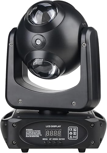 Luces de fiesta de DJ, luz de cabeza móvil de 100 W con luz de escaneo de efecto de haz, luces de DJ de rotación infinita con sonido activado para