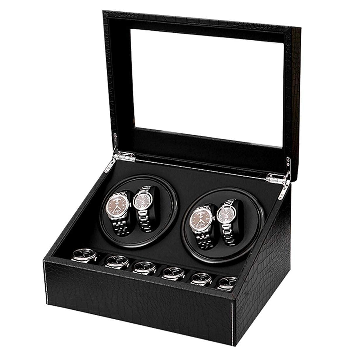 YNIYUJKL Watch Winder For Automatic Watches 4 Watch Winder 6 Storage Position Pu Watch Display Box Automatic Winding Watch Rotating Watch Storage Box Watch Winder Box Wa