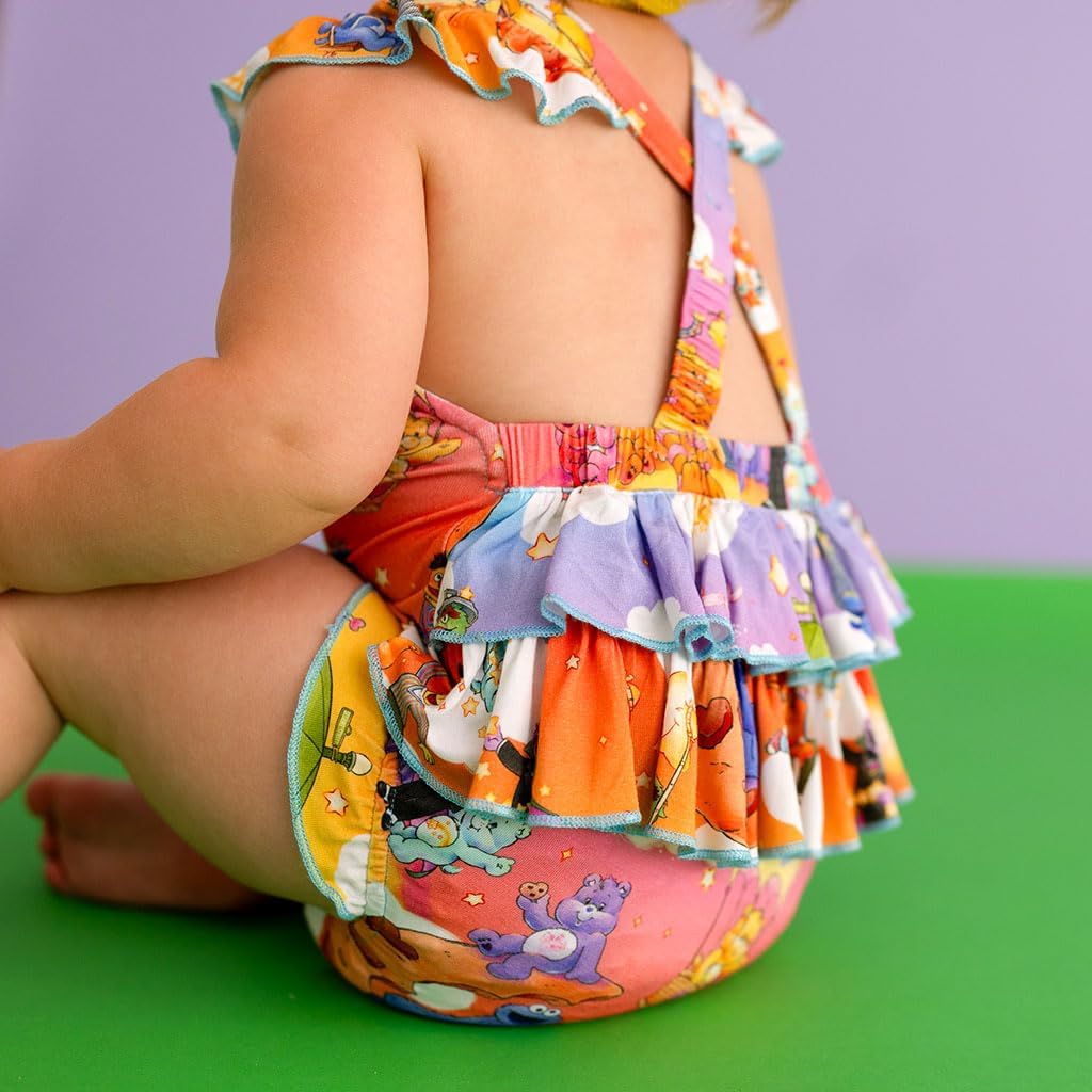 Posh Peanut Baby Girl Pajamas – Ruffled Cap Sleeve Romper PJs – Soft Viscose from Bamboo One-Piece for Babies & Toddlers