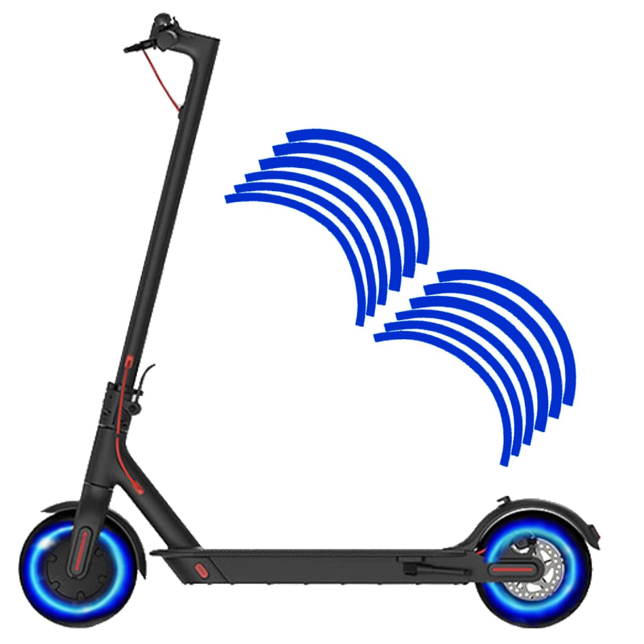 Auskong Reflective Stickers for Electric Scooter, Waterproof Wheel Film Stickers Electric Scooter Decal Accessories, Compatible with Ninebot Max G30 Electric Scooter