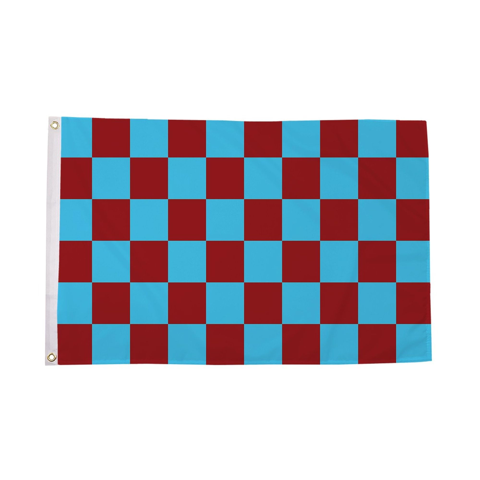 Flagtex Checkered Flag Claret Sky Blue 5ft x 3ft (150cm x 90cm) - Racing Flags for Team Sports, Football Team Flags for Outdoor Garden, Sports Racing Decorations โ image 1