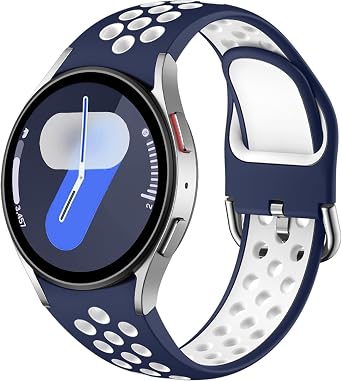 DaQin No Gap Sport Band Compatible with Samsung Galaxy Watch 7/6/5/4 Bands 40mm 44m/Galaxy Watch FE/Watch 6 4 Classic 43mm 47mm 42mm 46mm/Watch 5 Pro 45mm, 20mm Soft Silicone Wristbands for Women Men