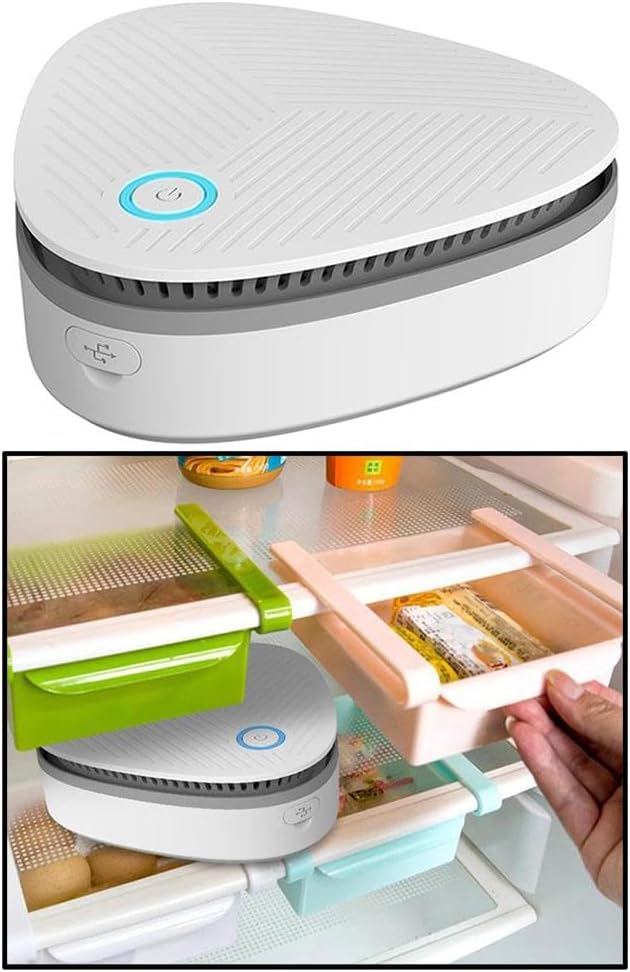 Mini Ozone Air Purifier Fresh Deodorant Sterilizer Odor Eliminator USB Rechargeable Portable Compact for Car Refrigerator Camping Travel