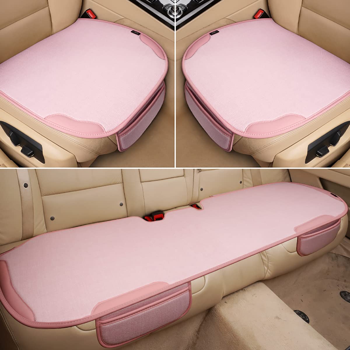 Car Seat Cushion Pad, Four Seasons Universal Linen Fabric Anti-Slip Seat Protector Accessories for Volkswagen Virtus 2018-2020