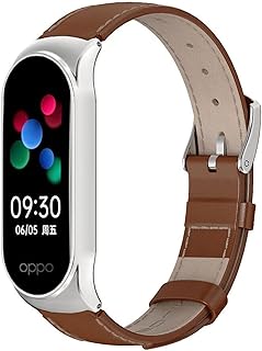 Leather Wrist Strap for Oppo Band with Metal Frame (Brown)