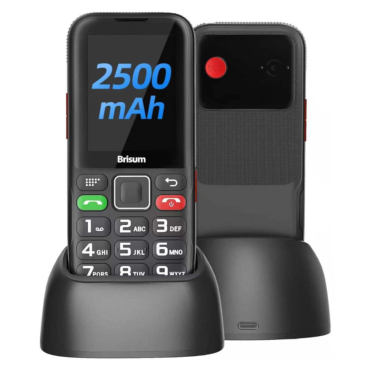 Version F22 Seniorenhandy ohne Vertrag | 2500 mAh Akku Lange Standby-Zeit |SIM mit Notruftaste | Rentner Handy Große Tasten| Großtastenhandy mit Ladestation | 2,4 Zoll Farbdisplay