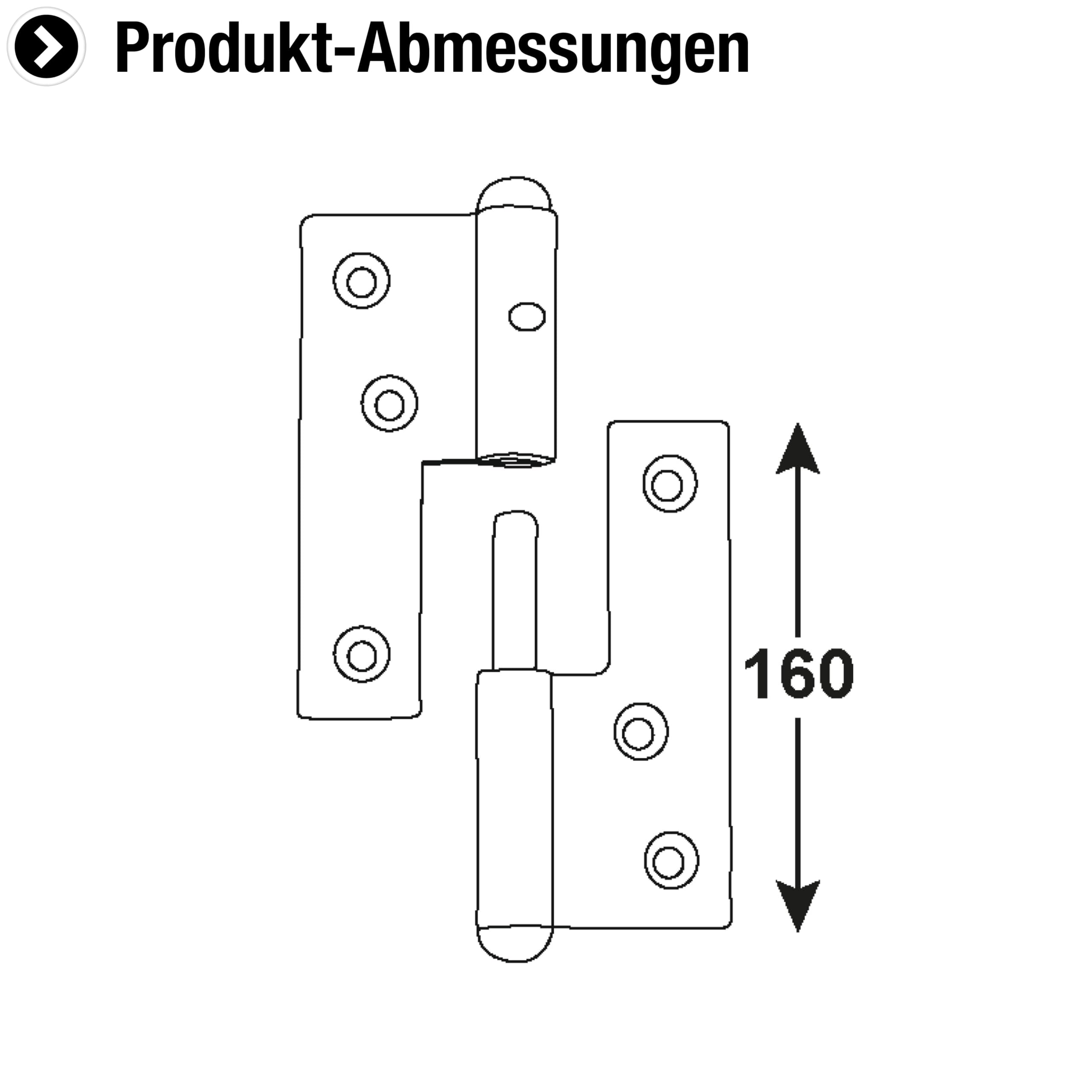 Connex DYB2006591 Door Screw-On Hinges 160 mm Right Galvanised Screw-On Hinge Door Hinge Door Hinge Door Fitting - Image 2