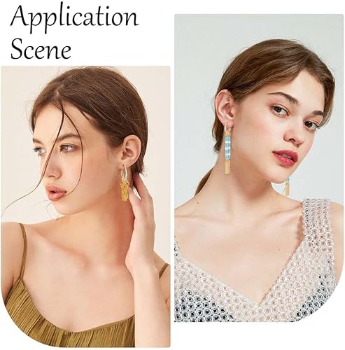 Miniatura 5 de CREATCABIN 1 caja de 50 aretes de aro chapados en oro de 24 quilates de acero inoxidable con cierre de palanca, ganchos de aretes con bucles