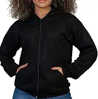 Blusa De Moleton Feminina Capuz Zíper Agasalho Ziper Frio