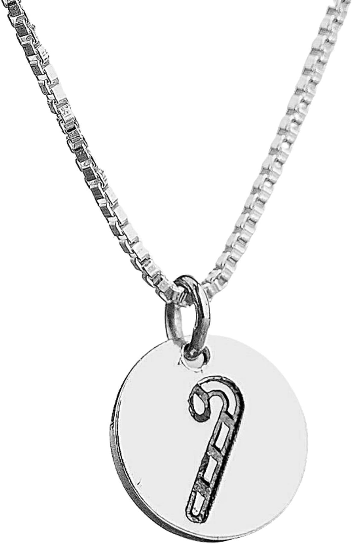 Tiny Little 925 Sterling Silver Charm Necklace - Multiple Options (Tiny Candy Cane)