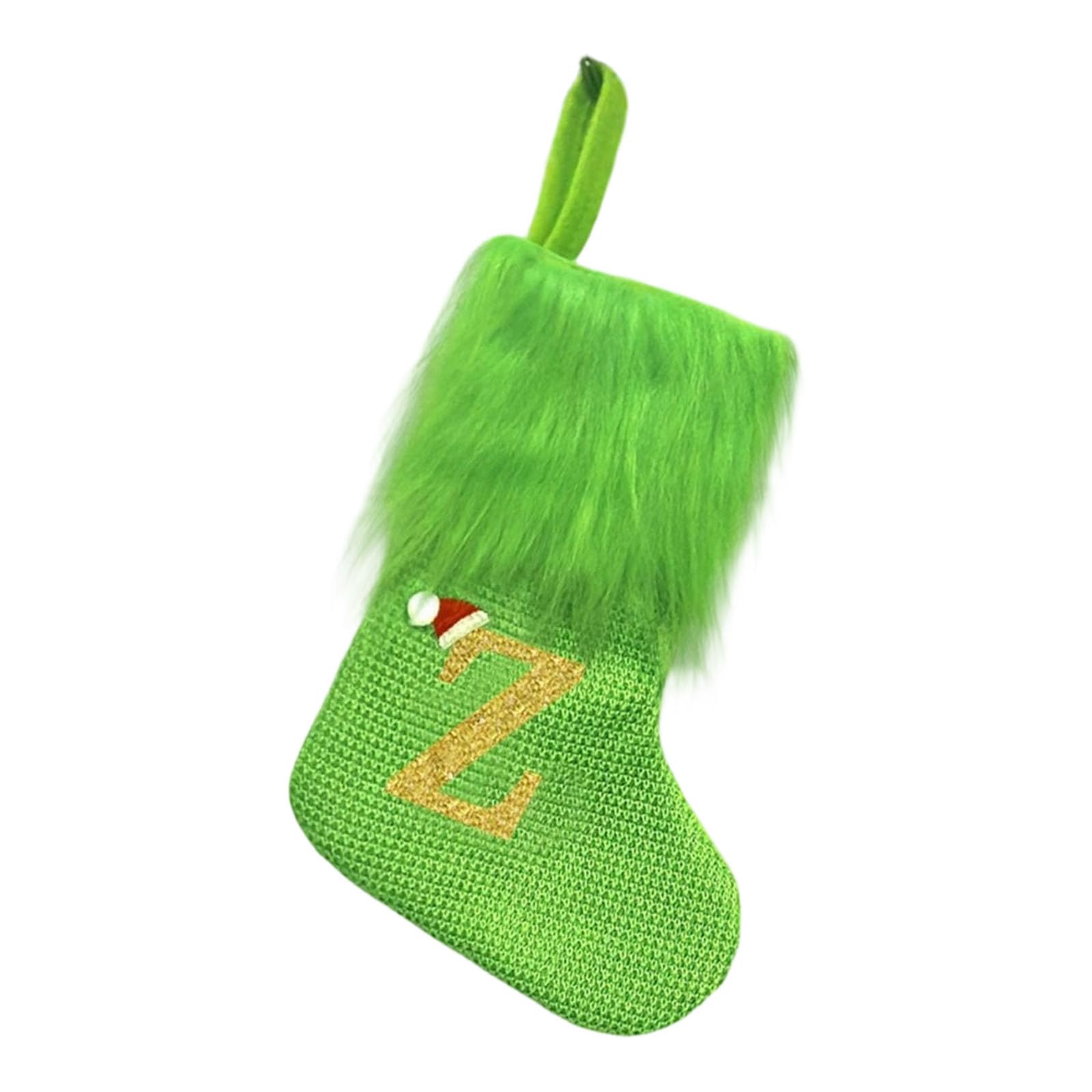 Xjdzineq Holiday Sock Durablility Hanging for Candy Gifts Holder Festival Decoration Classical Christmas Letter Knitted Stocking Bag
