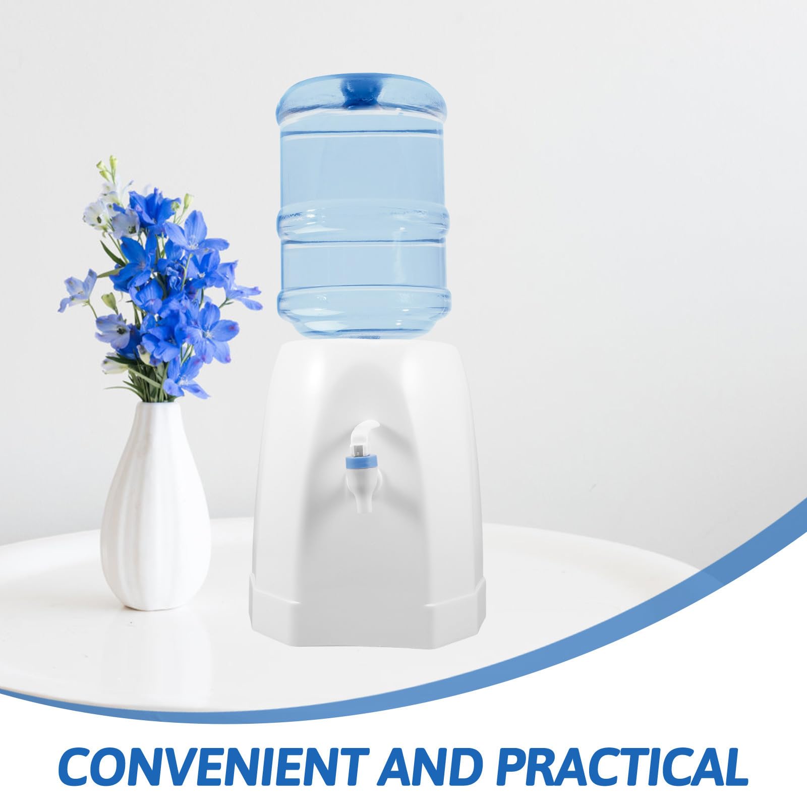 SEWACC Tragbarer Kleiner Kunststoff Wasserspender mit Wasserhahn Kompakt für Flaschen und Eimer Tisch Wasserspender für Outdoor Büro und Haushalt