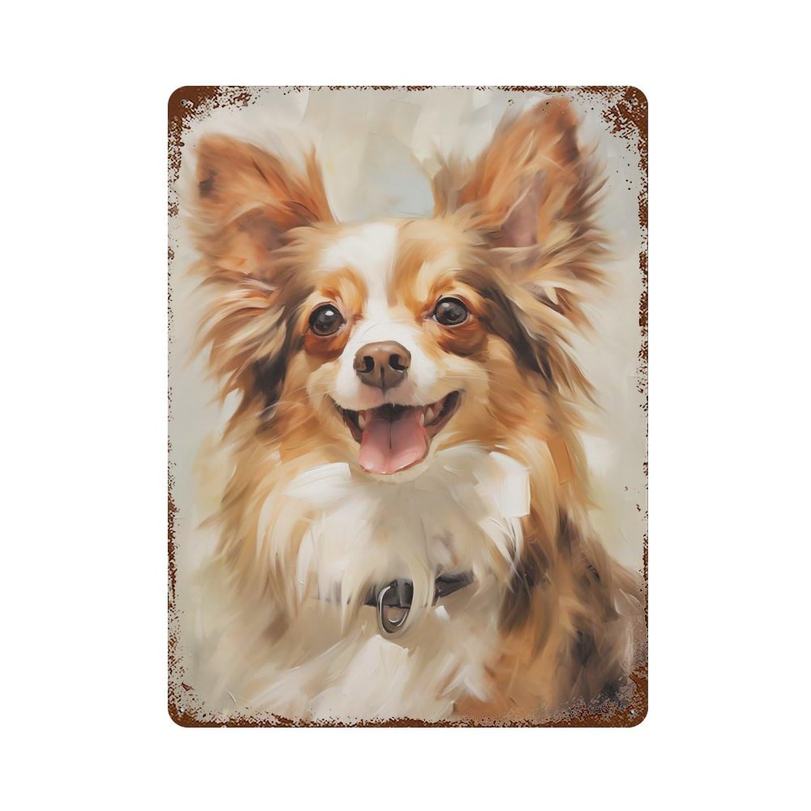 Chihuahua Rusty Metal Tin Sign 15.7"x11.8", Rustic Home Decor for Living Room, Hallway And Home Decor