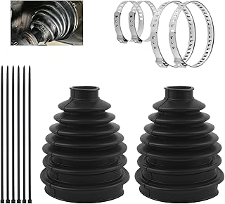 2PCS Upgrade Larger CV Boot Repair Kit,Rubber Anti-Dust CVs Axle Boots Repair Kit with CVs Boot Clamp & Cable Ties,Universal Tie Rod Boots for Most Cars Trucks SUVs