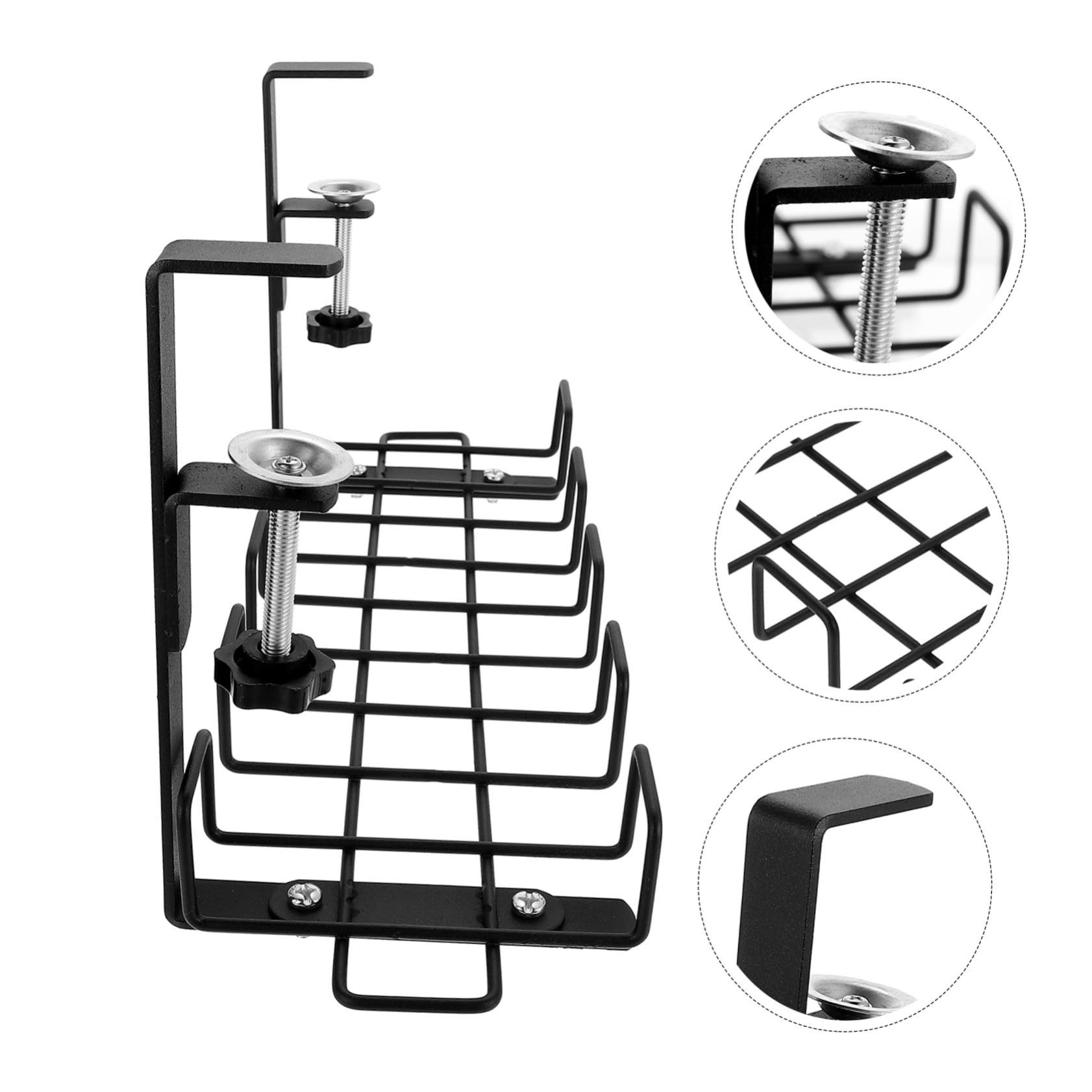 GALPADA Organizador de Cables Metálico para Escritorio Cesta Colgante para Ordenación bajo Mesa Resistente y Fácil Instalación Oficina y Hogar