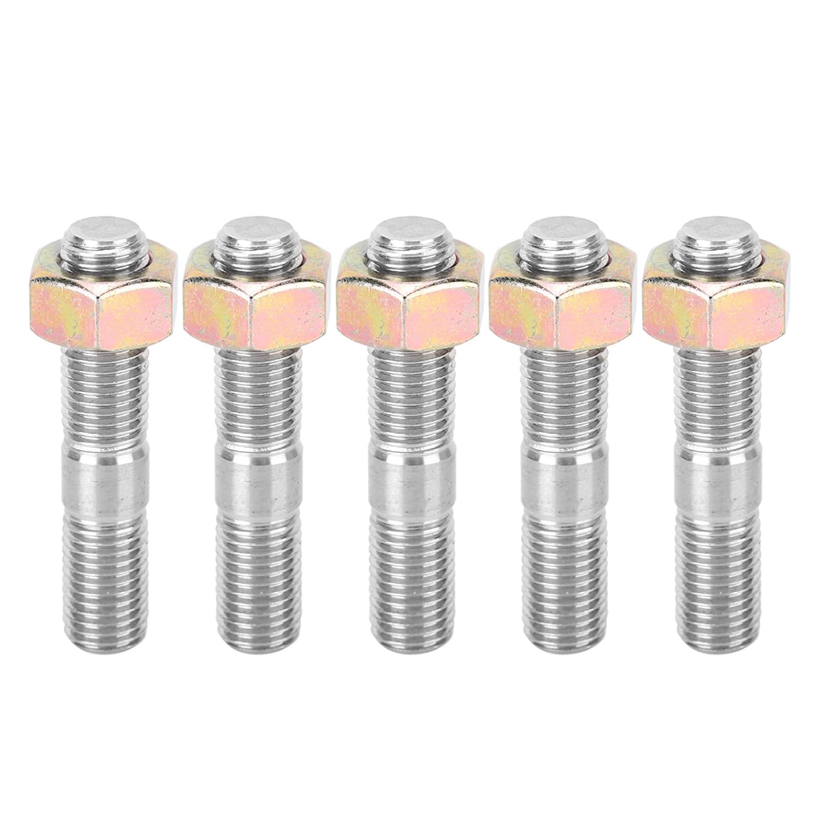 Kit Prigionieri, M10x1.25 50mm Turbo Stud Kit, 5 Pezzi Dadi e Kit Bulloni Testa, Kit di Riparazione di Ricambio per Automobili in Acciaio Inossidabile Adatto per DSM 1G, EVO1~10
